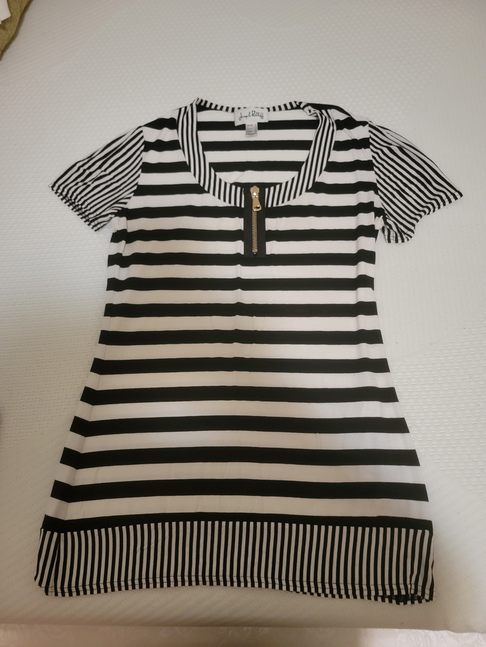 Jospeh Ribkoff Striped Babydoll Top With Scoop Neckline Size 12 (A3)